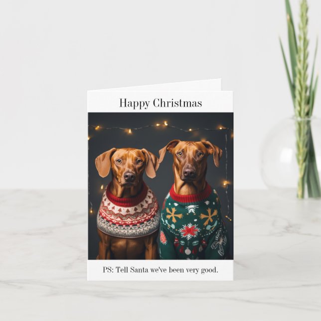Ridgeback Rhodsi - Tarjeta de Navidades felices (Anverso)