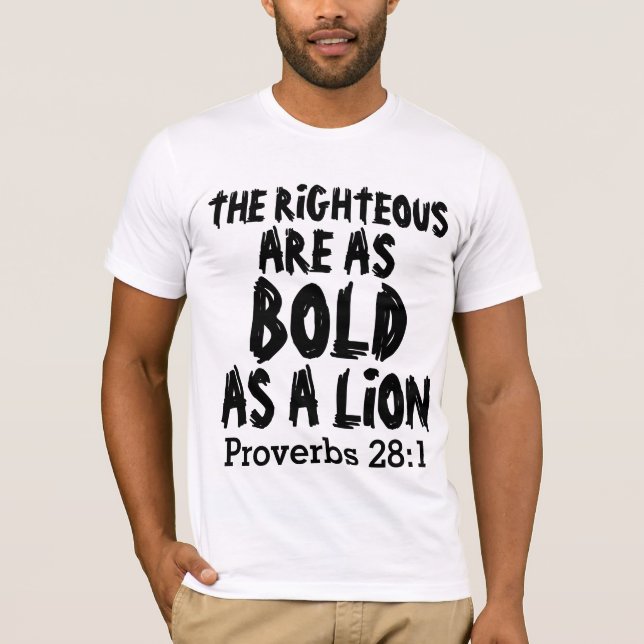 Ridículo audaz como león, proverbios camisetas 28: (Anverso)
