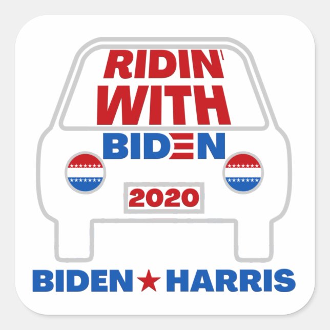 Ridin' Con Pegatinas De Biden 2020 (Anverso)
