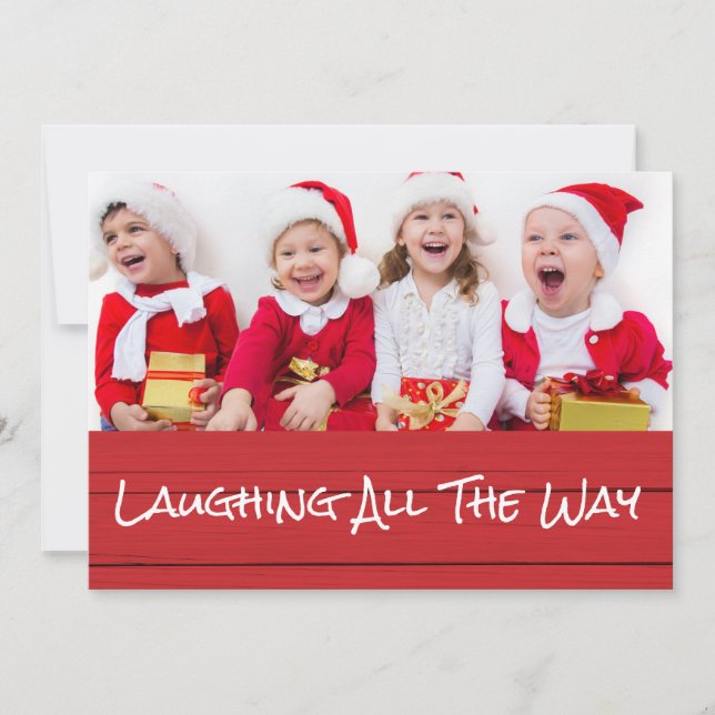 Ríe todo el camino tarjeta de fotos de Navidad (Anverso)