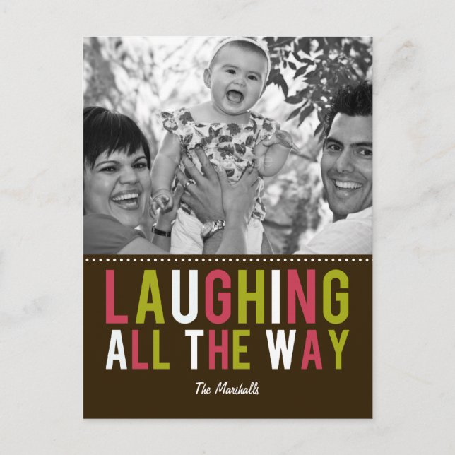 Ríe todo el camino tarjeta postal de fotos de vaca (Anverso)