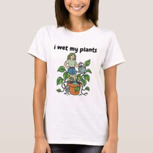 Riega Mis Plantas Camiseta Divertida Con Chiste De