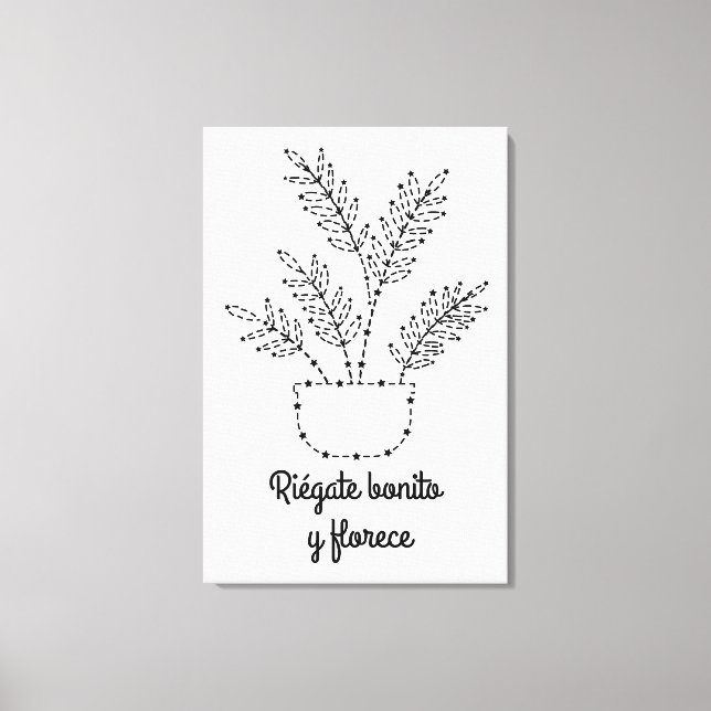 Riégate bonito I Lienzo vertical (Anverso)