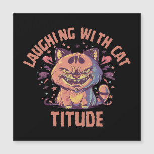 Riendo con actitud de gato