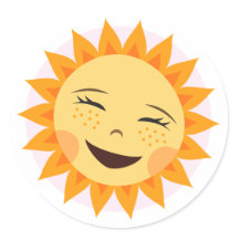 Riendo sol lindos pegatinas personalizados