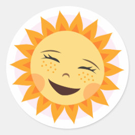Riendo sol lindos pegatinas personalizados
