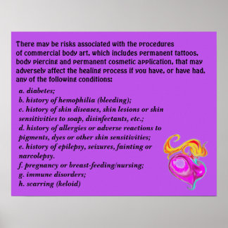Riesgos de arte corporal comercial poster