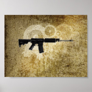 Rifle negro AR-15 del arte en línea de Phil