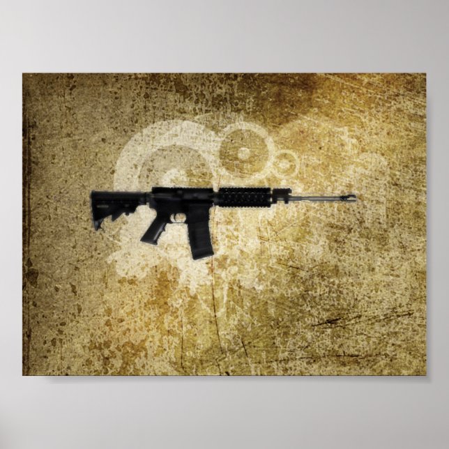 Rifle negro AR-15 del arte en línea de Phil (Frente)