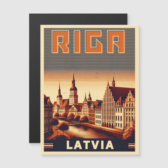 Riga City, Letonia, cultura báltica, regalos vinta (Anverso/Reverso)