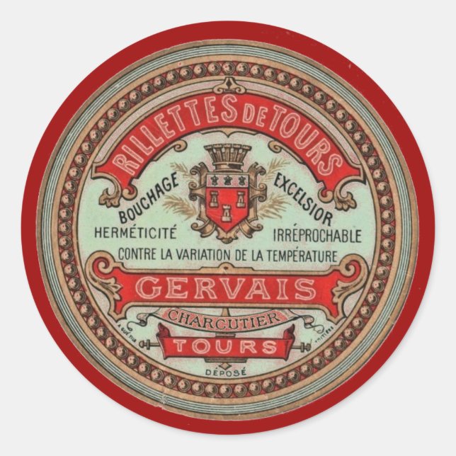 Rillettes de Tours etiqueta de la comida francesa (Anverso)