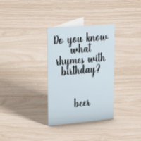 Rimas con Tarjeta de Cumpleaños Divertida Cerveza