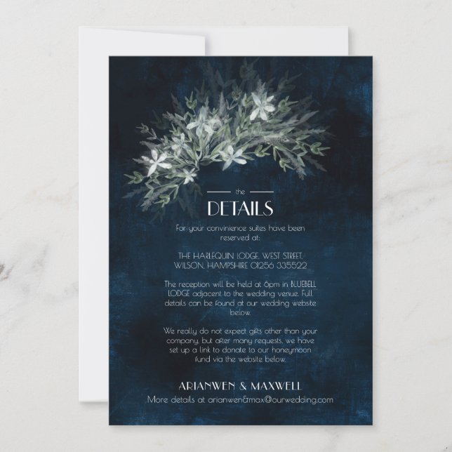 Rincón vintage, tarjeta de detalles boda (Anverso)