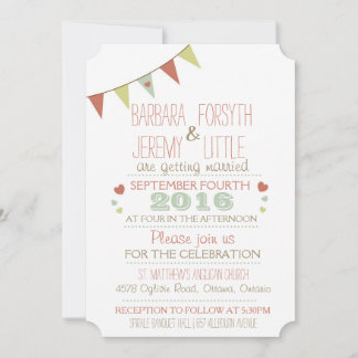 Rincones de invitaciones de Bunting de Shabby Chic