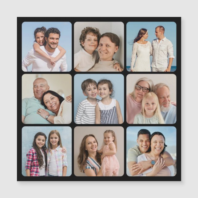 Rincones redondos 9 Tarjeta magnética de Collage d (Anverso)