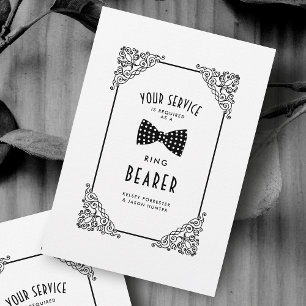 Ring Bearer Funny BW Bow Tie Vintage Flourier