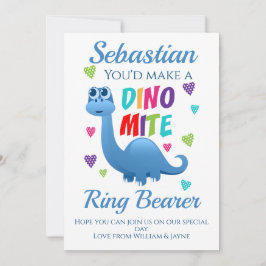 Ring Bearer Page Boy Propuesta Tarjeta Dinosauria