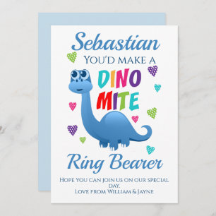 Ring Bearer Page Boy Propuesta Tarjeta Dinosauria