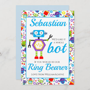 Ring Bearer Página Boy Propuesta Tarjeta Robot