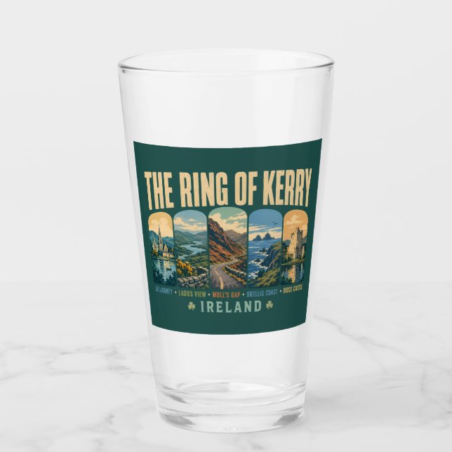 Ring of Kerry Ireland Landmarks Illustration Retro (Anverso)