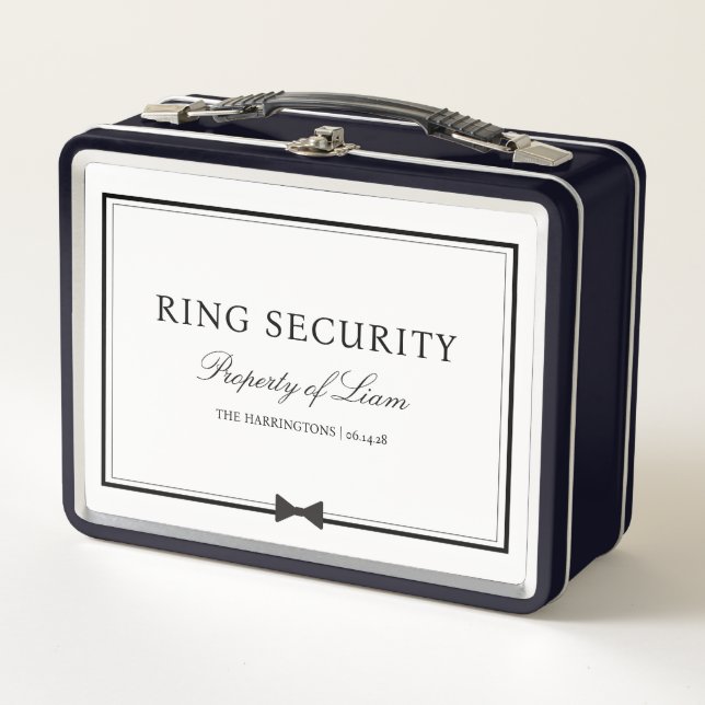 Ring Security Funny Wedding Custom Ring Bearer Box (Anverso)