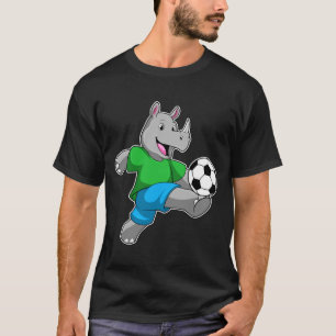 Rinoceronte como jugador de fútbol con camiseta de