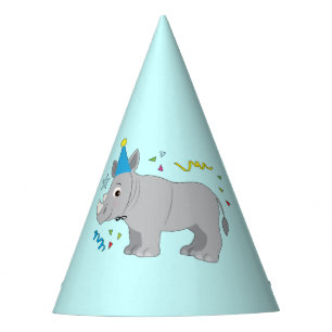 Rinoceronte con un gorra del cumpleaños