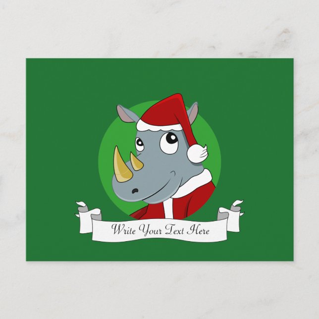 rinoceronte de dibujos animados de Navidad (Anverso)