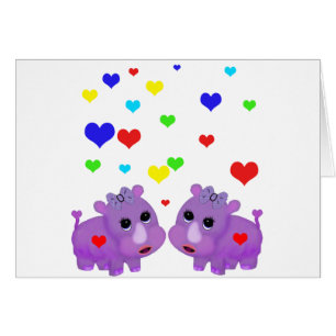Rinoceronte lindo GLBT del corazón del arco iris
