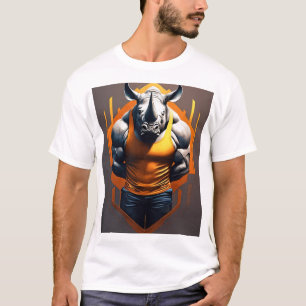 Rinoceronte majestuoso en el diseño de camisetas d