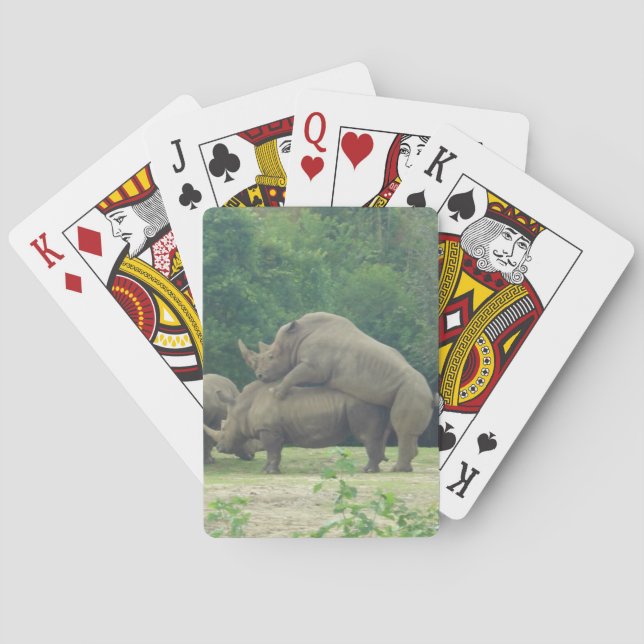 Rinocerontes aleatorios Jugando cartas (Reverso)