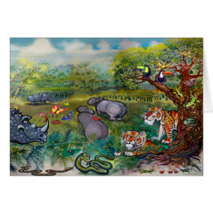 Rinocerontes hipopótamos y tigres