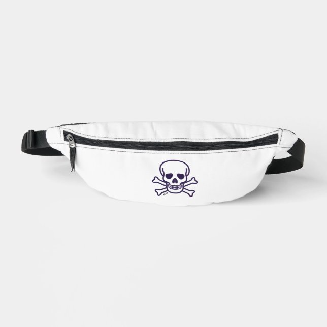 Riñonera blanca de Calavera y Huesos (Anverso)