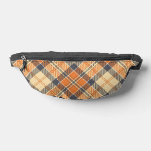 Riñonera de Cuadro Diagonal, Naranja, Gris, Meloco