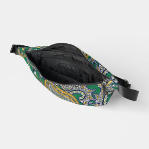 Riñonera de estampado reversible de oro esmeralda