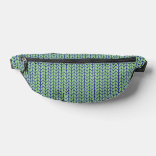Riñonera de punto verde azul