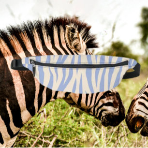 Riñonera Estampada de Cebra Azul y Beige – Con Est