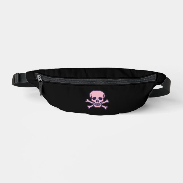 Riñonera negra Pink Skull (Anverso)