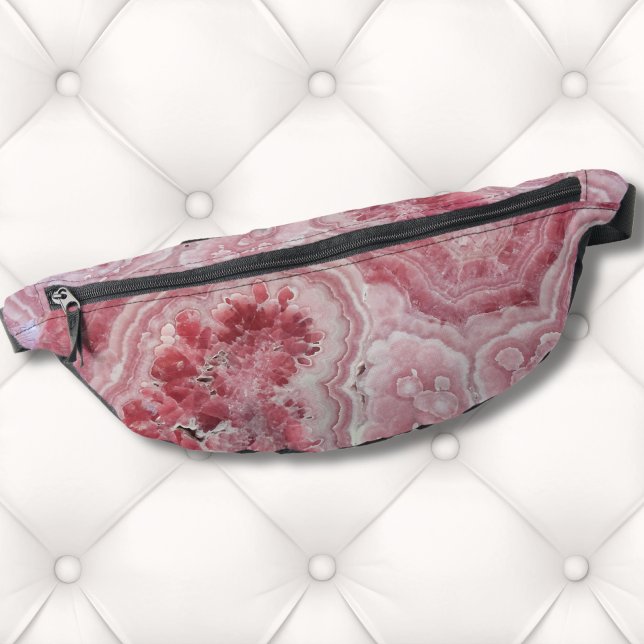 Riñoneras Agante de mármol elegante de moda rosa (Trendy Stylish Modern Geode Stone Pink Fanny Pack
)
