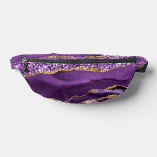Riñoneras Agate Purple Gold Purpurina Marble Fanny Pack
