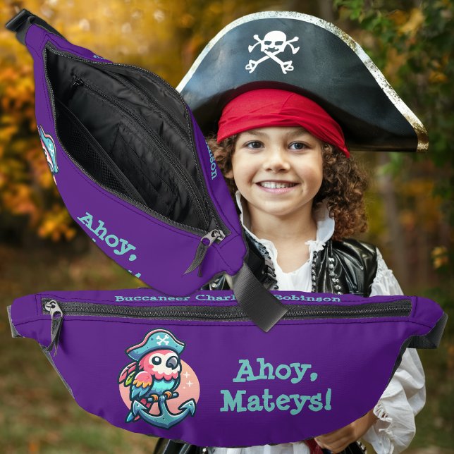 Riñoneras ¡Ahoy, Mateys! Divertido loro callejero vestido co (Subido por el creador)