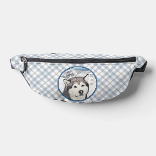 Riñoneras Alaskan Malamute Pintura de Mal Mally Sled Dog Art