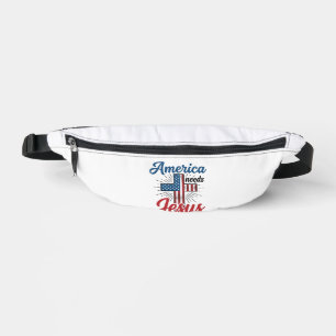 Riñoneras America Necesita Jesús Diseño de Camiseta de Cruz