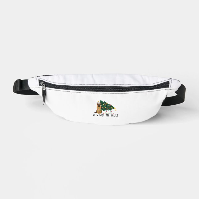 Riñoneras Árbol de Navidad No es culpa mía del perro pastor  (Anverso)