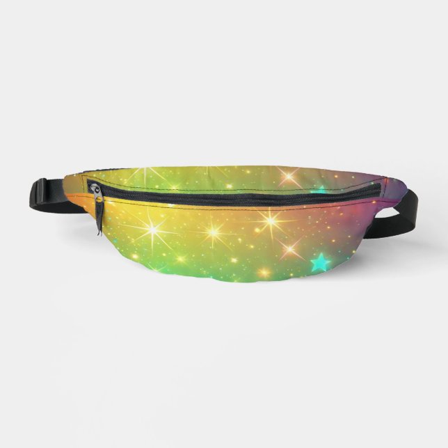 Riñoneras Arcoíris colorido estrella espacio (Anverso)