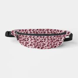 Riñoneras Arte de estampado de leopardo rosa textura de pelo