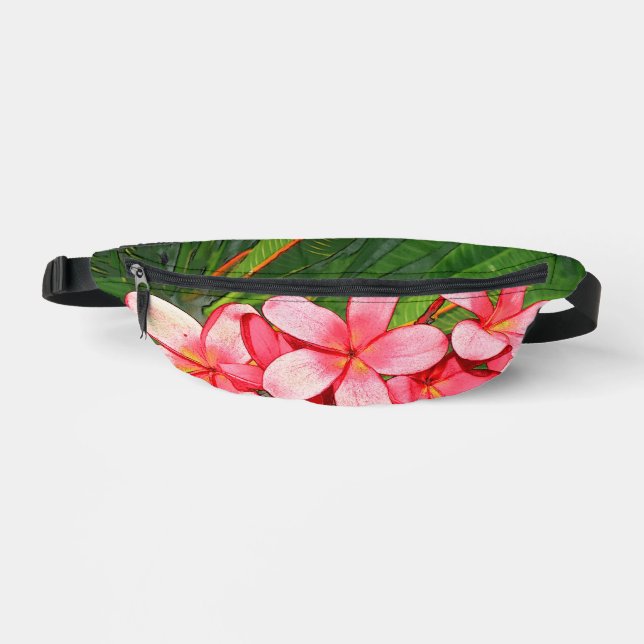 Riñoneras Arte de Frangipani Tropical Rosa (Anverso)