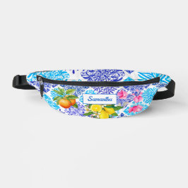 Riñoneras Azulejos de cítricos sicilianos florales mediterrá