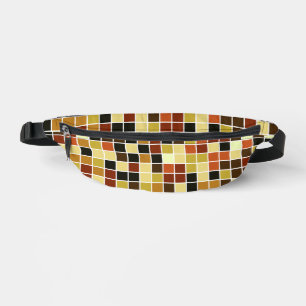 Riñoneras Baldosas de piscina, mosaicos marrones, patrón geo