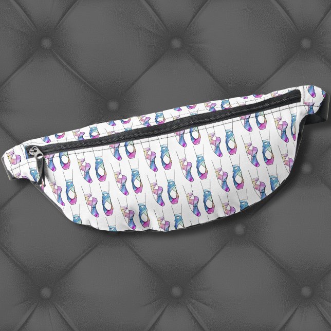 Riñoneras Ballerina Cute Ballet (Cute Blue Pink Ballerina Shoes Watercolor Ballet Fanny Pack)